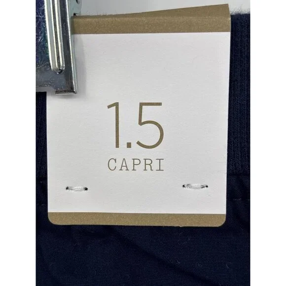 Chico's Casual Cotton Stretch Capri Crop Pant Navy Blue Size 1.5 (10) Medium - Picture 4 of 6